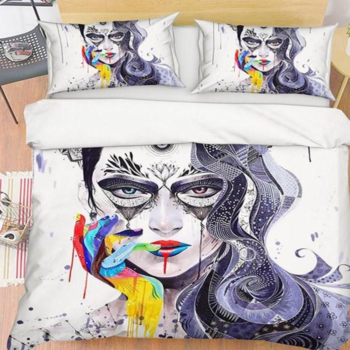 3D Graffiti Girl 106 Bed Pillowcases and Quilt Duvet Cover Set - King Single