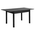 Oikiture 160cm Extendable Dining Table with Shelf & Telescopic Lock Black