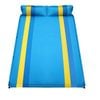 Double Self Inflating Mattress Sleeping Mat Air Bed Camping Camp Hiking Joinable Pillow - Light Blue