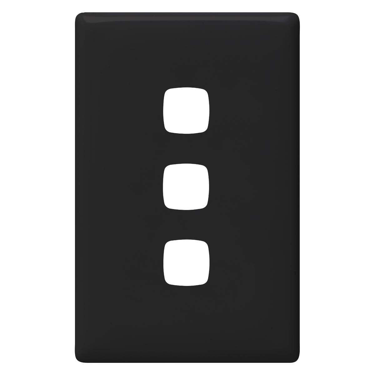 HPM LINEA 3 Gang Coverplate - Black - Bunnings Australia