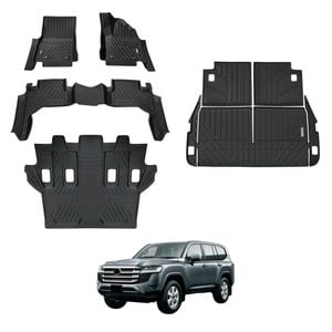 AUSGO Floor Mats & Boot Liner Set for Toyota Land Cruiser Landcruiser 300 LC300 7-Seat 2021-Onwards Car Floor Liners Cargo Mat