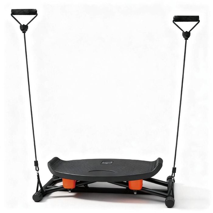 Simulate Ski Training Board Non-Slip Slide Stepper Training Machine with 2 Resistance Bands