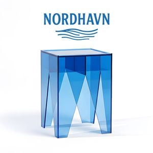 Nordhavn Modern Blue Acrylic Bedside Table