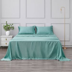 Dreamaker Matte Satin Sheet Set Duckegg - King Bed