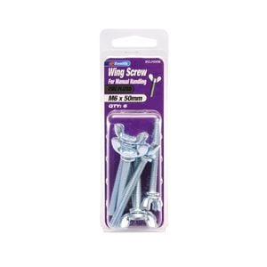 Zenith M6 x 50mm Zinc Plated Wing Screw - 6 Pack