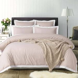 Accessorize White/Natural Tailored Hotel Deluxe Cotton Quilt Cover Set King
