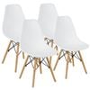Costway 4x Wood Eames Dsw Dining Chair Kitchen Side Chair Home Cafe Living
