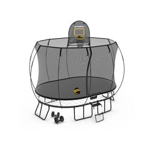 Springfree Medium Oval Trampoline 2.4m x 3.4m - Moving Accessory Bundle Basketball Hoop, Ladder and Wheels