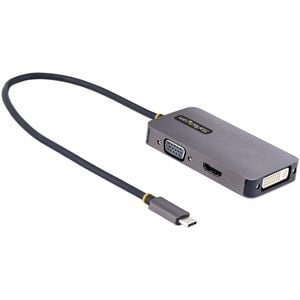 Startech.com Usb C Video Adapter, Usb C To Hdmi Dvi Vga Adapter, 4k 60hz, Aluminum, Video Display Adapter