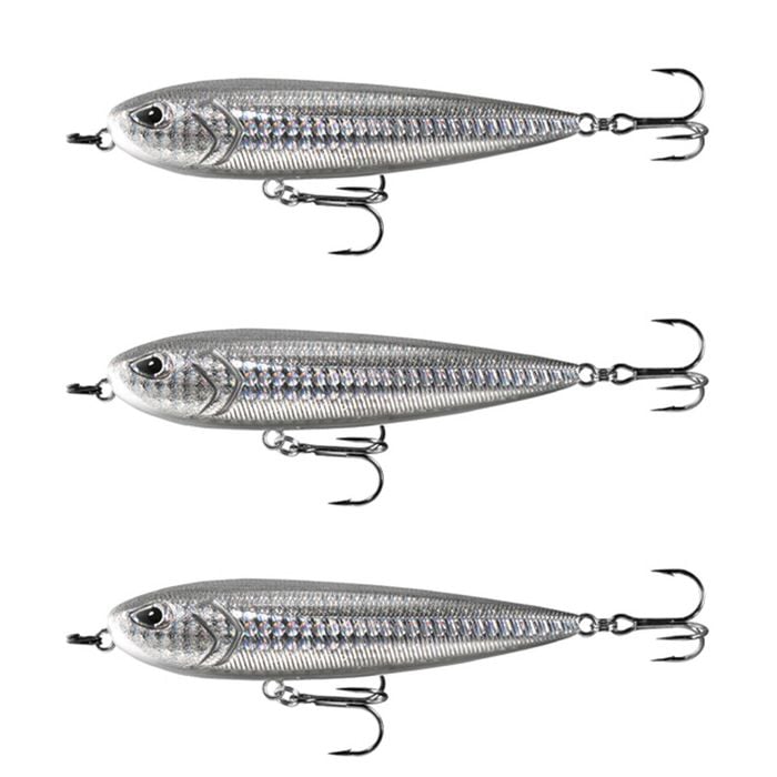 3x 13 Fishing 94mm Navigator Topwater Pencil Bait Fishing Lures - Disco Shad