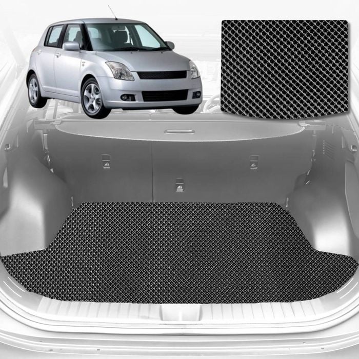 6D Diamond Car Boot Mat for Suzuki Swift Auto2004-2010-Hatch-Cargo Mat-Black-Outback GT