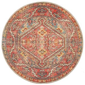 The Rug Connection Heritage 856 Crimson 240x240cm - Large Round Transitional Pet Friendly Indoor Rug