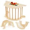 Costway Kids Climbing Arch Sensory Table Wooden Rocker Playset