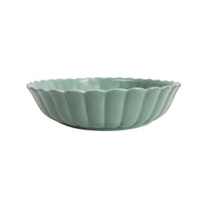 Belle Bayleaf 25.5cm Ceramic Shallow Serve Bowl Round - Green