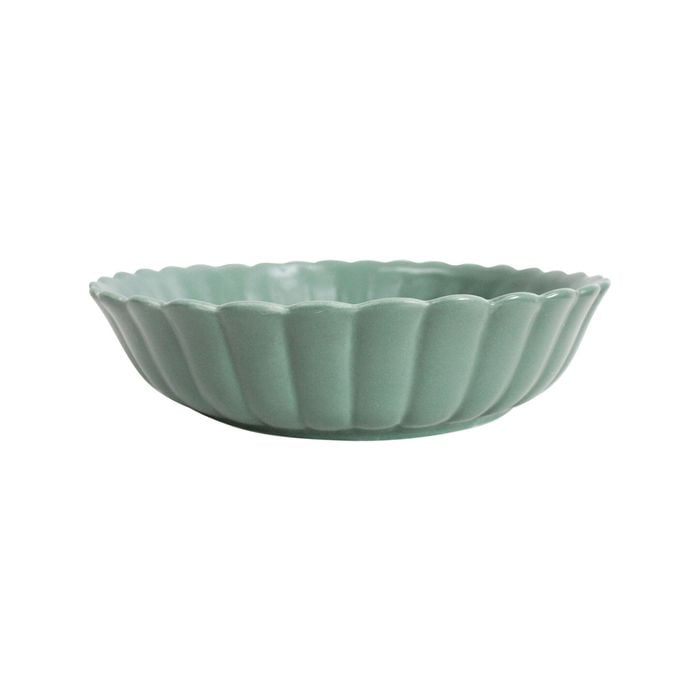Belle Bayleaf 25.5cm Ceramic Shallow Serve Bowl Round - Green