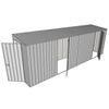 Build-A-Shed 1.2 x 6.0 x 2.0m Skillion Dual Single Hinged Side Doors Shed - Zinc