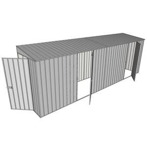 Build-A-Shed 1.2 x 6.0 x 2.0m Skillion Dual Single Hinged Side Doors Shed - Zinc