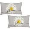 Catzon 2 Pcs Summer Lumbar Pillow Covers Linen Pillowcase for Home Decor-Set 49