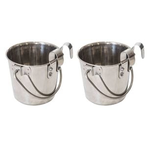 2PK Superior Pet Essentials Flat Sided Bucket 1.9L