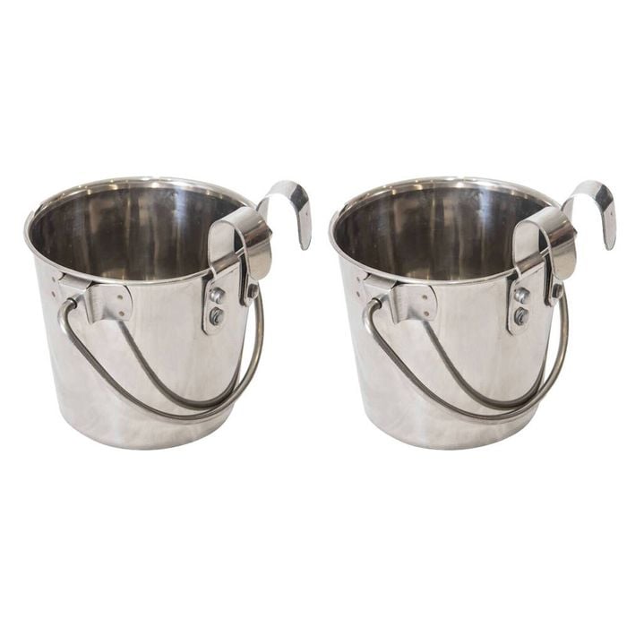 2PK Superior Pet Essentials Flat Sided Bucket 1.9L