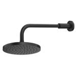 Methven 200mm Matte Black Krome Overhead Shower Straight Arm