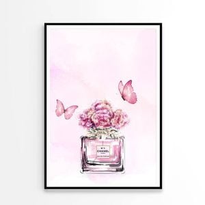 Pink Floral Perfume Butterflies   Print 100% Australian Made 60x90cm  (Poster)