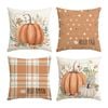 Catzon 4 Pcs Linen Throw Pillow Covers Autumn for Home