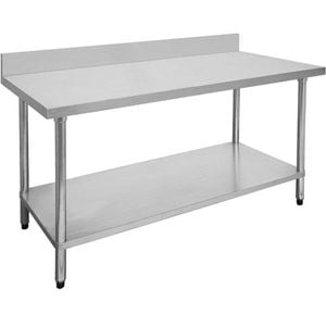 1200-7-WBB Economic 304 Grade Stainless Steel Table with splashback  1200x700x900