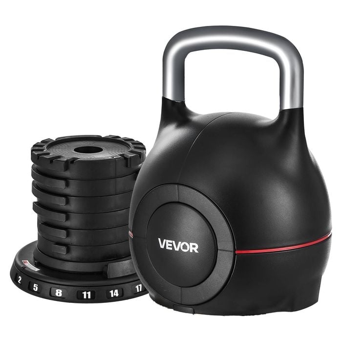 Vevor Kettlebell Black With 7 Weight Levels Die-cast Aluminum And Durable Abs Material For Training