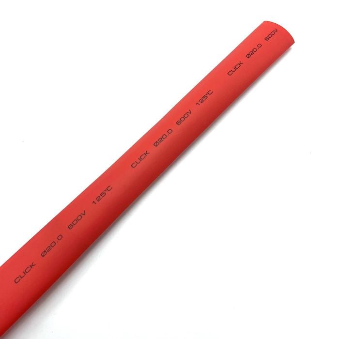 Click 20mm x 1.2m Red Heat Shrink Thin Wall Tubing