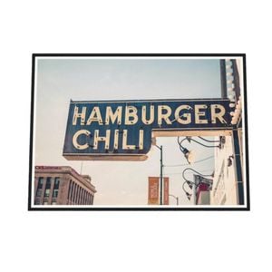 Galrie Delicious Hamburger Chili Fine Art Photography Print, Black Frame, A1 60 x 84cm (23 x 33inch)