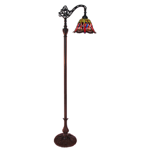 G&g Rose And Dragonfly Edwardian Tiffany Floor Lamp