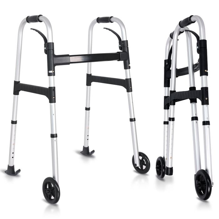 Altus Lightweight Aluminium Folding Walking Frame Adjustable Height Mobility Walker for Seniors