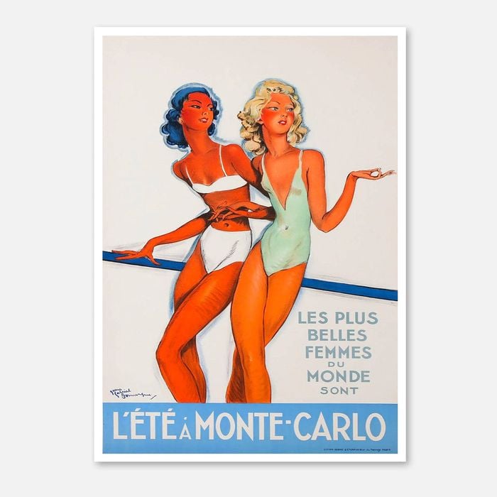 Galrie Vintage Summer Elegance - Monte-Carlo Art Print by Jean Gabriel Domergue, Poster Only, 50 x 70cm (20 x 28inch)