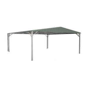 Absco Structures 6.00 x 6.00 x 2.98m Pale Eucalypt Double Gable Carport