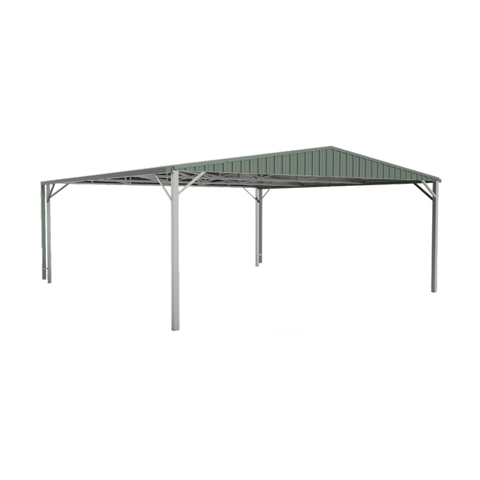 Absco Structures 6.00 x 6.00 x 2.98m Pale Eucalypt Double Gable Carport