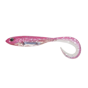 Fish Arrow Flash J Grub 4.5" SW Soft Plastic Fishing Lure 117 Glow Pink / Silver