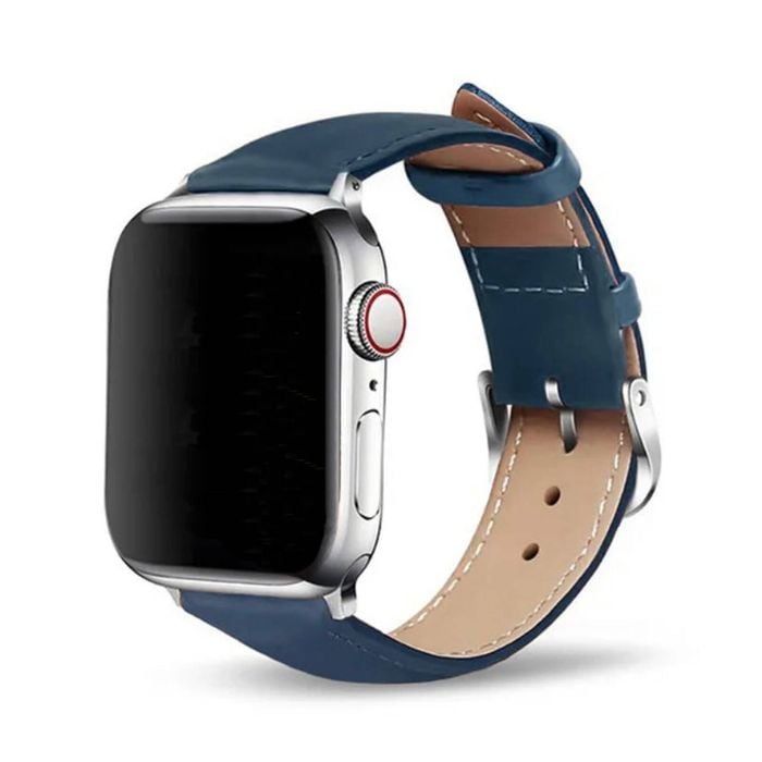 Premium Leather Watch Band Strap - For Apple iWatch Ultra [42mm Series 3] 44mm 45mm 46mm 49mm (Dark blue)