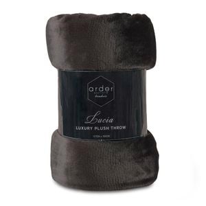 Ardor Boudoir Lucia Luxury 127 x 152cm Charcoal Plush Velvet Throw