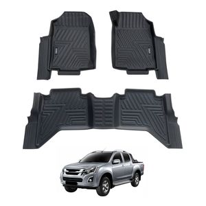 AUSGO Car Floor Mats for ISUZU D-MAX DMAX Dual Cab 2012-2020 All-Weather Floor Liners
