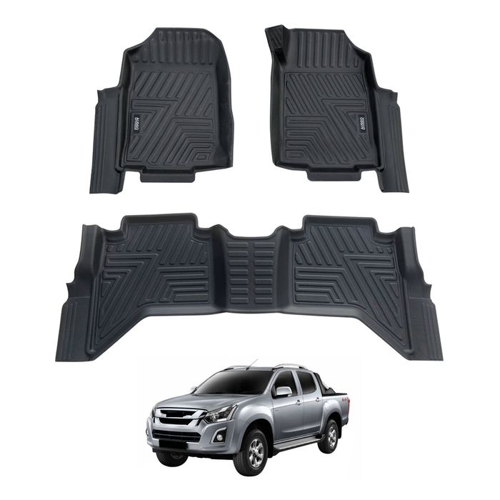 AUSGO Car Floor Mats for ISUZU D-MAX DMAX Dual Cab 2012-2020 All-Weather Floor Liners