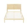 Artiss Wooden Bed Frame with Rattan Headboard Queen Wooden Beds Base