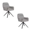 Kelvin 2pc Set Genuine Leather Swivel Arm Dining Chair Wheat Cream