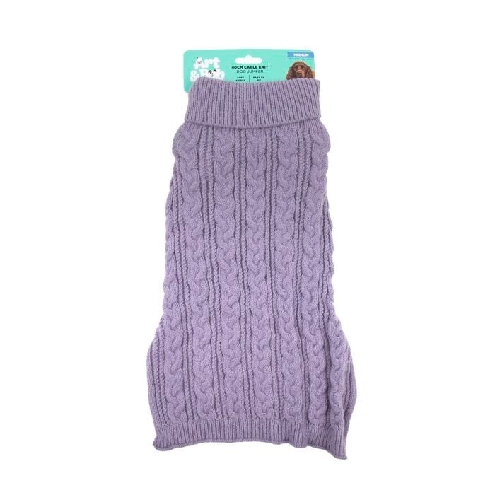Art & Bob 40cm Lilac Medium Knitted Dog Jumper