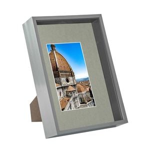 Nicola Spring 3D Deep Box Frame with A5 Mount - A4 (8" x 12") - Grey