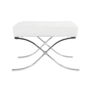 White Barcelona Ottoman - Classic Version - Replica