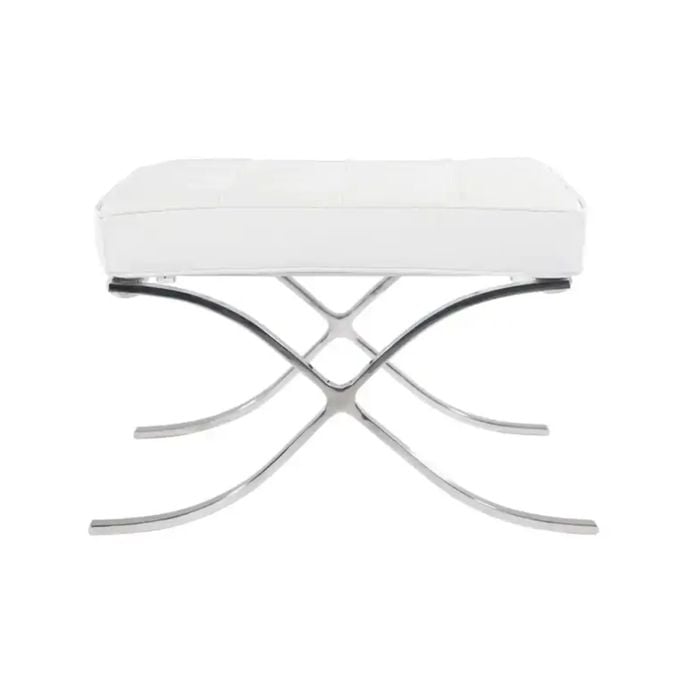 White Barcelona Ottoman - Classic Version - Replica