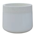 Northcote Pottery 32 x 29cm White Terrazzo Precinct Lite Maxim Drum Planter