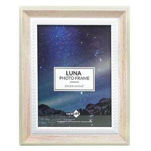 Unigift Luna Cream Trim Border Glass Picture Photo Frame 15x20cm Pink
