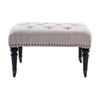 1825 Interiors Churchill Ottoman Upholstered Fabric W/ Brass Rivet Detail Linen